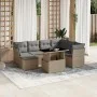 Garden sofa set with 8 pieces of synthetic beige rattan and cushions. by , Garden sets - Ref: Foro24-3266759, Price: 511,82 €...