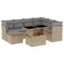 Gartensofa-Set und Kissen, 8-teilig, aus synthetischem Rattan in Beige. von , Gartensets - Ref: Foro24-3266759, Preis: 511,82...