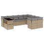 Juego de sofás jardín con cojines beige 10 pzas ratán sintético de , Conjuntos de jardín - Ref: Foro24-3266849, Precio: 615,8...