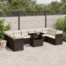 Garden sofa set 11 pieces with brown synthetic rattan cushions by , Garden sets - Ref: Foro24-3266863, Price: 763,33 €, Disco...