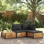 Taburete de jardín con cojín madera acacia 68x68x30 cm de , Sofás modulares de exterior - Ref: Foro24-367640, Precio: 110,15 ...