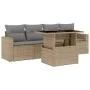 Juego de sofás jardín con cojines 5 pzas ratán sintético beige de , Conjuntos de jardín - Ref: Foro24-3267099, Precio: 354,03...