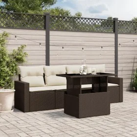 5-piece garden dining set with brown synthetic rattan cushions. by , Garden sets - Ref: Foro24-3267103, Price: 371,23 €, Disc...