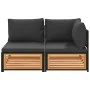 2-seater garden sofa with solid acacia wood cushions by , Modular outdoor sofas - Ref: Foro24-367642, Price: 271,14 €, Discou...