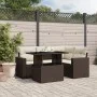 Set comedor de jardín 5 piezas y cojines ratán sintético marrón de , Conjuntos de jardín - Ref: Foro24-3267253, Precio: 396,8...
