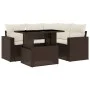 Garten-Essgruppe, 5-teilig, mit braunen Kunststoff-Rattan-Kissen. von , Gartensets - Ref: Foro24-3267253, Preis: 396,81 €, Ra...