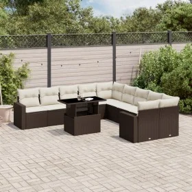 Garden sofa set 11 pieces with brown synthetic rattan cushions by , Garden sets - Ref: Foro24-3267543, Price: 758,40 €, Disco...