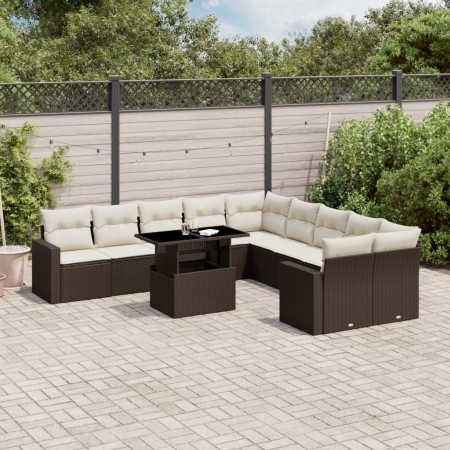 Set de sofás de jardín 11 pzas cojines ratán sintético marrón de , Conjuntos de jardín - Ref: Foro24-3267543, Precio: 770,44 ...