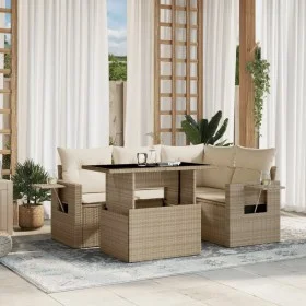 Garden sofa set with 5-piece synthetic rattan beige cushions by , Garden sets - Ref: Foro24-3267878, Price: 426,17 €, Discoun...