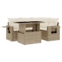 Garden sofa set with 5-piece synthetic rattan beige cushions by , Garden sets - Ref: Foro24-3267878, Price: 395,09 €, Discoun...