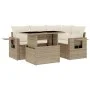 Garden sofa set with 5-piece synthetic rattan beige cushions by , Garden sets - Ref: Foro24-3267878, Price: 426,17 €, Discoun...