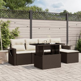 Set sofás de jardín 6 piezas y cojines ratán sintético marrón de , Conjuntos de jardín - Ref: Foro24-3267873, Precio: 400,34 ...