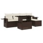 Set of 6-piece garden sofas and brown synthetic rattan cushions by , Garden sets - Ref: Foro24-3267873, Price: 393,55 €, Disc...