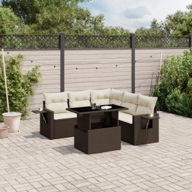 Set aus 6-teiligen Gartensofas und Kissen aus braunem Kunst-Rattan. von , Gartensets - Ref: Foro24-3267903, Preis: 440,45 €, ...