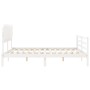 Double bed frame with white solid wood headboard by vidaXL, Beds and slatted bases - Ref: Foro24-3195302, Price: 155,80 €, Di...