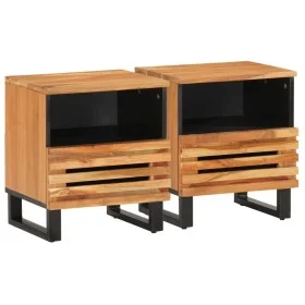 2 solid acacia wood bedside tables 40x34x46 cm by , Nightstands - Ref: Foro24-377469, Price: 81,81 €, Discount: %