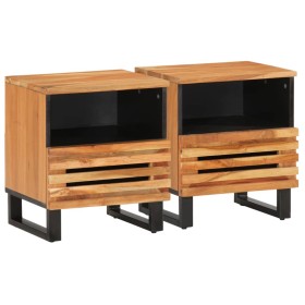 Nachttische 2 Stück Massivholz Akazie 40x34x46 cm von , Nachttische - Ref: Foro24-377469, Preis: 82,36 €, Rabatt: %