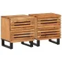 2 solid acacia wood bedside tables 40x34x46 cm by , Nightstands - Ref: Foro24-377429, Price: 129,64 €, Discount: %