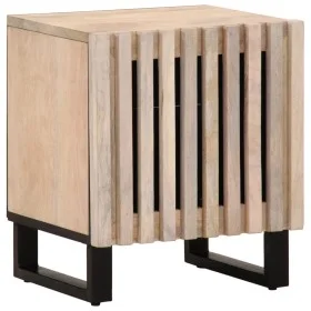 Mesita de noche madera maciza mango blanqueado 40x34x46 cm de , Mesitas de noche - Ref: Foro24-377422, Precio: 46,17 €, Descu...