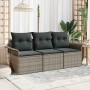 Conjunto de sofá de jardín con cojín 3 pcs Gris 196 x 62 x 85cm