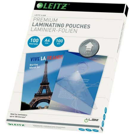 Leitz Bolsas de plastificar ILAM 100 micron A4 100 unidades