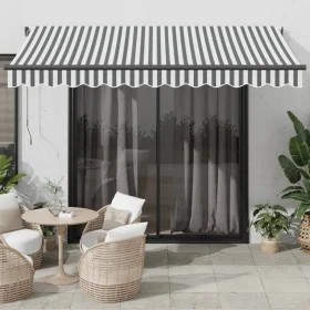 Manual retractable awning with anthracite and white LED 350x250 cm by , Awnings - Ref: Foro24-3216147, Price: 271,00 €, Disco...