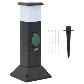 Outdoor column with 2 sockets and lamp 16x16x39.5 cm by , wall sockets - Ref: Foro24-4010099, Price: 39,35 €, Discount: %
