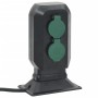 Outdoor plug with 4-way stake, black and green, 15.5x11x24 cm. by , wall sockets - Ref: Foro24-4010101, Price: 26,23 €, Disco...