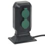 Outdoor plug with 4-way stake, black and green, 15.5x11x24 cm. by , wall sockets - Ref: Foro24-4010101, Price: 26,23 €, Disco...