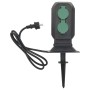 Outdoor plug with 4-way stake, black and green, 15.5x11x24 cm. by , wall sockets - Ref: Foro24-4010101, Price: 26,23 €, Disco...