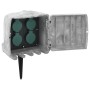 Outdoor plug with 4-way stake, gray stone appearance. by , wall sockets - Ref: Foro24-4010103, Price: 50,70 €, Discount: %