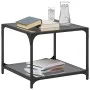 Black glass and steel coffee tables, set of 2, 50x50x40 cm by , Coffee table - Ref: Foro24-845973, Price: 68,27 €, Discount: %