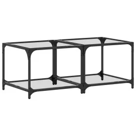 2 units of transparent glass and steel coffee tables 50x50x40 cm by , Coffee table - Ref: Foro24-845971, Price: 60,85 €, Disc...