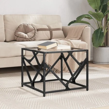 Stahl-Couchtisch mit transparenter Glasplatte 50x50x41 cm von , Couchtisch - Ref: Foro24-845992, Preis: 45,15 €, Rabatt: %