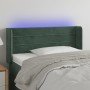 Cabecero con LED de terciopelo verde oscuro 103x16x78/88 cm en Cabeceros y pies de cama | Comprar online en Foro24