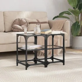 Coffee tables 2 units clear glass and steel 30x30x45 cm by , Coffee table - Ref: Foro24-845999, Price: 46,09 €, Discount: %