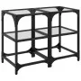 Coffee tables 2 units clear glass and steel 30x30x45 cm by , Coffee table - Ref: Foro24-845999, Price: 46,09 €, Discount: %