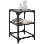 Steel coffee table with black glass surface 30x30x45 cm by , Coffee table - Ref: Foro24-846000, Price: 31,38 €, Discount: %