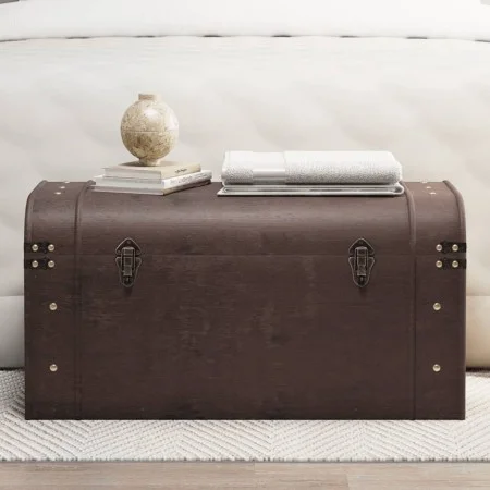Chest with brown plywood latches 79.5x39.5x39.5 cm by , Storage trunks - Ref: Foro24-4010548, Price: 104,02 €, Discount: %
