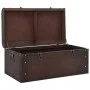 Chest with brown plywood latches 79.5x39.5x39.5 cm by , Storage trunks - Ref: Foro24-4010548, Price: 104,02 €, Discount: %