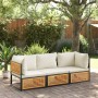 Sofá de jardín 2 plazas con cojines madera maciza de acacia