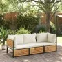 Zweiplätziges Gartensofa mit massivem Akazienholz und Kissen. von , Modulare Sofas für den Außenbereich - Ref: Foro24-367649,...