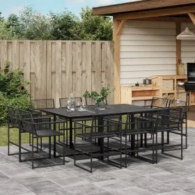11-piece black synthetic rattan garden dining set by , Garden sets - Ref: Foro24-3295039, Price: 587,07 €, Discount: %