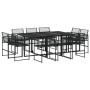 Garten-Essgruppe 11-teilig aus schwarzem Kunststoff-Rattan von , Gartensets - Ref: Foro24-3295039, Preis: 594,53 €, Rabatt: %
