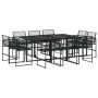 Garten-Essgruppe 11-teilig aus schwarzem Kunststoff-Rattan von , Gartensets - Ref: Foro24-3295039, Preis: 587,03 €, Rabatt: %