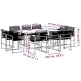 11-piece black synthetic rattan garden dining set by , Garden sets - Ref: Foro24-3295039, Price: 587,07 €, Discount: %