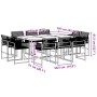 Garten-Essgruppe 11-teilig aus schwarzem Kunststoff-Rattan von , Gartensets - Ref: Foro24-3295039, Preis: 594,53 €, Rabatt: %