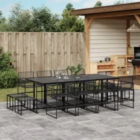 Set de comedor de jardín 13 pzas ratán sintético negro de , Conjuntos de jardín - Ref: Foro24-3295045, Precio: 674,20 €, Desc...