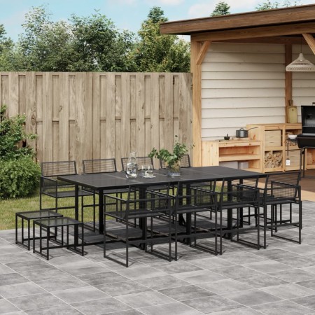13-piece black synthetic rattan garden dining set by , Garden sets - Ref: Foro24-3295045, Price: 683,12 €, Discount: %