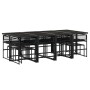 Set de comedor de jardín 13 pzas ratán sintético negro